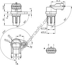 BOSCH 0232103097 | FIAT PUNTO/500/FIORINO/DOBLO KRANK DEVIR SENSÖRÜ