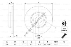 BOSCH 0986479556 | RENAULT KANGO II/DOKKER/LODGY/CITAN FREN DISKI ÖN