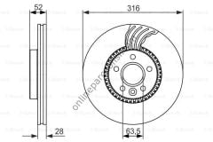 BOSCH 0986479620 | FORD GALAXY/S60/S80/V60/V70/FREELANDER 2 FREN DISKI ÖN