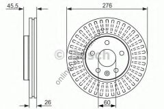 BOSCH BCH 0986479643 | OPEL ASTRA J CRUZE AVEO T300 FREN DISKI ÖN