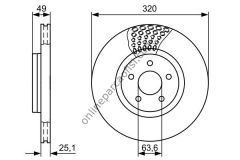 BOSCH 0986479660 | FORD FOCUS/C-MAX/KUGA/GRAND C-MAX/CONNECT FREN DISKI ÖN