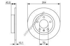 BOSCH BCH 0986479715 | OPEL CORSA D E ADAM FREN DISKI ARKA