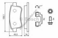 BOSCH 0986494384 | RENAULT MEGANE III/GRAND SCENIC III FREN BALATASI ARKA
