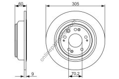 BOSCH 0986479740 | JAPON ACCORD (CU) FREN DISKI ARKA