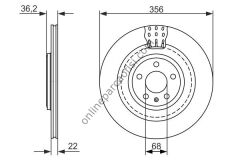 BOSCH 0986479749 | VW A4-A5-A6-A7-A8-Q5 FREN DISKI ARKA
