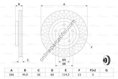 BOSCH 0986479751 | JAPON ASX (GA) : ECLIPSE CROSS (GK) 17- FREN DISKI ÖN