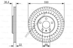 BOSCH 0986479750 | VW A4-A5-A6-A7-A8-Q5 FREN DISKI ARKA