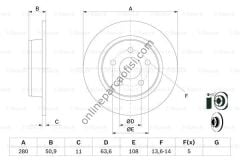 BOSCH 0986479762 | FORD FOCUS/KUGA/CONNECT FREN DISKI ARKA