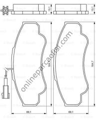 BOSCH 0986424769 | FIAT DUCATO-BOXER-JUMPER FREN BALATASI ÖN