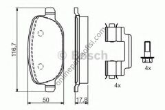 BOSCH 0986424775 | FIAT ALFA 159 FREN BALATASI ARKA