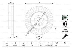 BOSCH BCH 0986479772 | BMW F06-F10-F11-F18-F12-F13 xd-dx FREN DISKI ÖN
