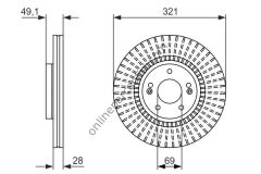 BOSCH 0986479786 | KORE SANTAFE/SORENTO FREN DISKI ÖN