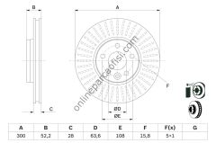 BOSCH 0986479974 | FORD MONDEO/S-MAX/VOLVO/RANGE ROVER FREN DISKI ÖN