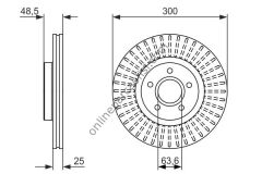 BOSCH 0986479956 | FORD FOCUS C-MAX CONNECT C30 C70 S40 V40 V50 FREN DISKI ÖN