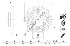 BOSCH BCH 0986479A00 | MERCEDES 176-246-117 FREN DISKI ÖN