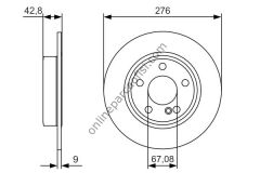 BOSCH 0986479A03 | MERCEDES 176-246-117 FREN DISKI ARKA